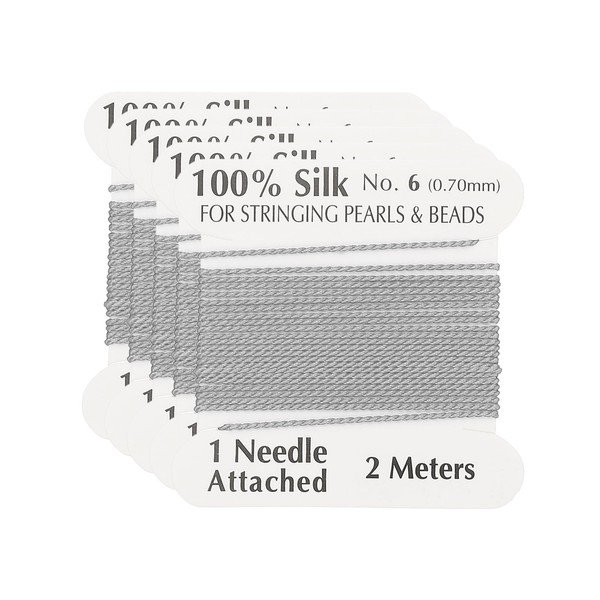 PATIKIL Silk Cord Thread, 5 Pcs Pure Silk Beading Thread
