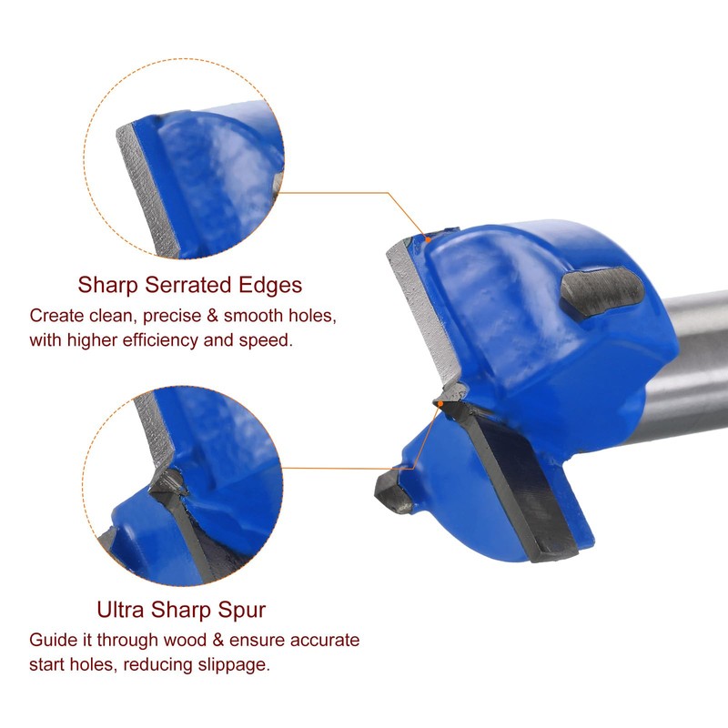 sourcing map Forstner Drill Bits 32mm, Tungsten Carbide Wood Saw