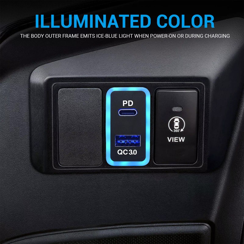 Universal Car Charger Type-C PD & QC3.0 Dual USB Port