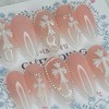 Peach Glow Cross Handmade Nail Tips - Oval XL /