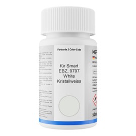 MG PRIME Autolack Lackstift Set für Smart EBZ / 9797 White/Kristallweiss Basislack Klarlack je 50ml
