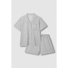 JAJU [JAJU] JAJU AIR Cotton 3/4 Sleeve Pajama Set_Melange Grey