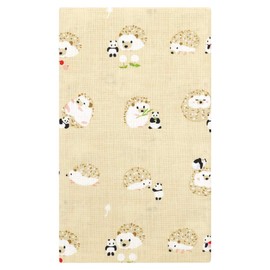 Hamamonyo Tenugui Hedgehog and Mama Panda, Beige