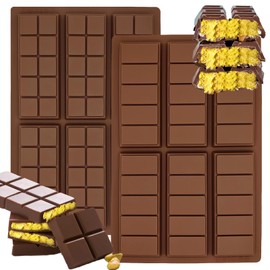 Chocolate Molds - Non-Stick Chocolate Candy Molds, Food Grade Silicone Chocolate Bar Mold for Baking, Candy, Snacks,Different shapes of molds,Easily Make Delicious Chocolate(2 Pack) (Regular style)