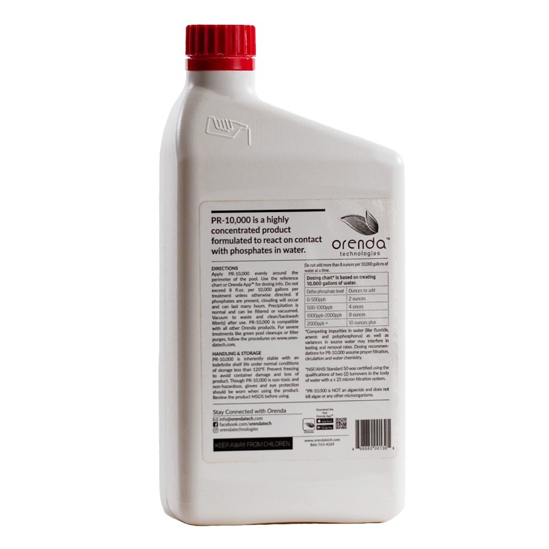 Orenda Technologies PR-10000, Phosphate Remover Concentrate, for Pools, 1 Quart