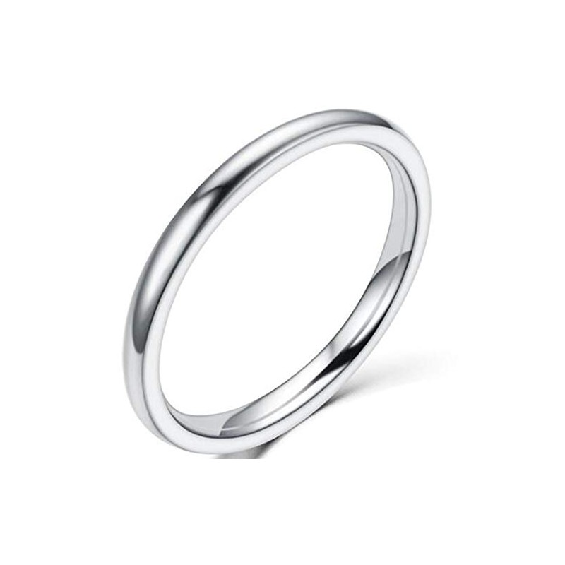 JUDE 2mm Stainless Stainless Steel Plain Stackable Wedding Band Ring