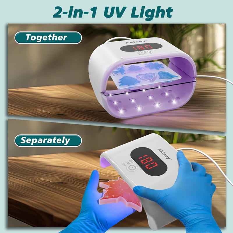 Akisey UV Light for Resin, Two-Sided UV Resin Light with