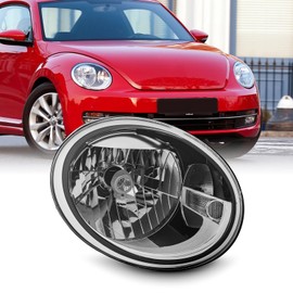 AKKON - Fits 2012-2019 Volkswagen VW Beetle [Halogen Type] Chrome Headlight Headlamp Passenger Right Side Replacement