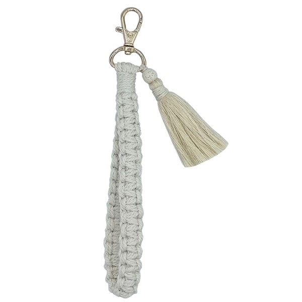 Moydolo Macrame Boho Handmade Cute Bracelet Holder Keychain Wristlet Key