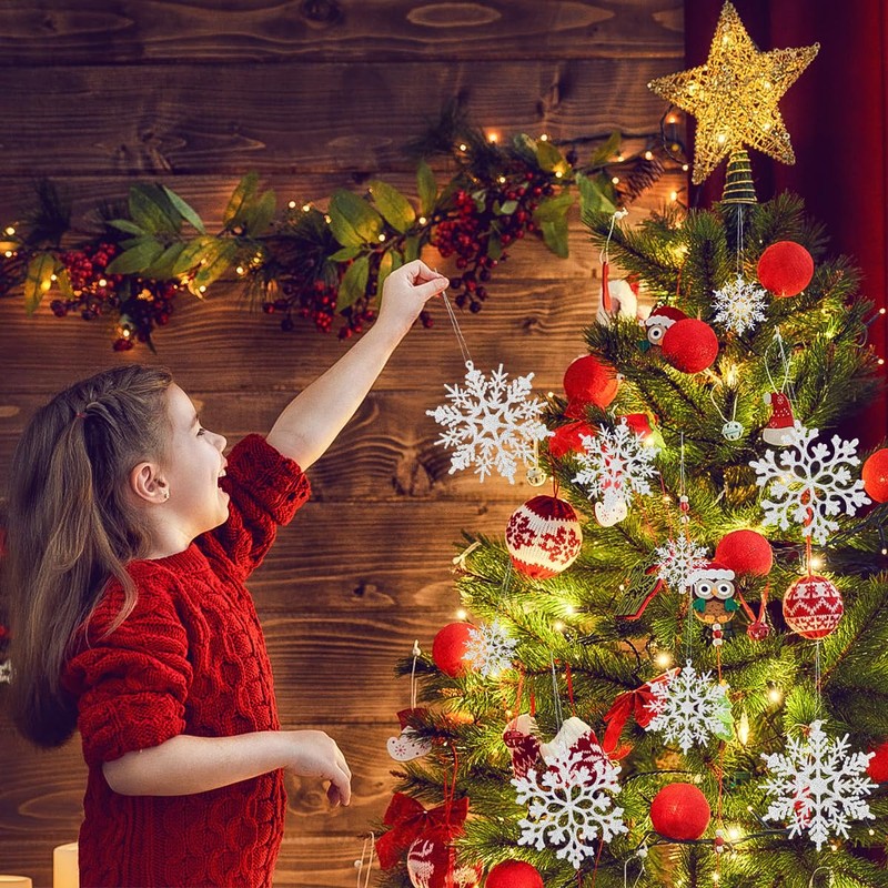 Snowflakes Christmas Decoration, Pack of 36 Christmas Chneeflocks, Christmas Tree