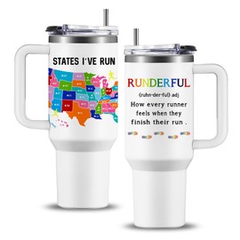 WWHSAI Running Gifts for Runner, Runner Gear Fun Gift Ideas Travel Tumbler 40oz, Running Themed Gifts for Marathon Runners Men, Women, Teen Boys & Girls, Run Gift