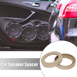 Unifizz Car Pair Beige Speaker Spacer Ring Adaptor Brackets Mounting Spacer Recess Bezel Plate Wood 77mm ID for 3.5Inch Speakers
