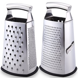 Chef Remi Food Grater | 4-Sided Blades Stainless Steel Cheese & Vegetable Grater