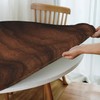 BOXIMIAO Walnut Wood Grain Round Tablecloth with Elastic Edge Table