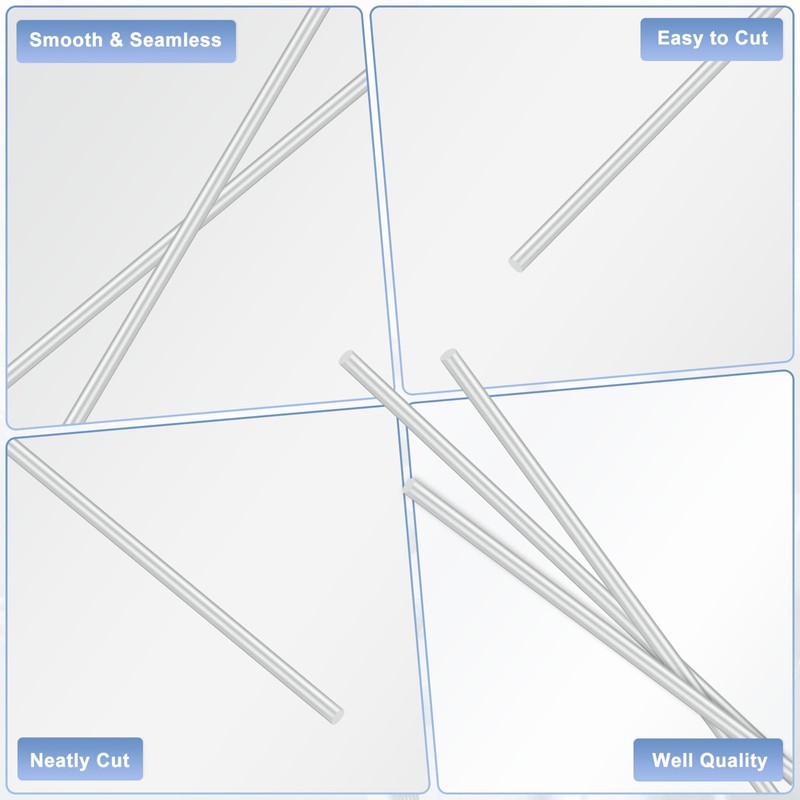 M METERXITY Pack of 16 Round Aluminum Rods, 3mm (1/8")