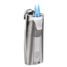 Cobber Torch Refillable and Windproof Double Jet Flame Butane Lighter for Men Gift Ideas (Silver)