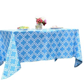 Eternal Beauty 152x213cm Recatngle Blue Plaid Indoor Outdoor Waterproof Tablecloth for Patio Garden Party and BBQ(60x84 Inch)