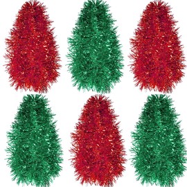 Shappy 88.5 ft 6 Rolls Christmas Tinsel Garland Decor Glitter Metallic Xmas Tree Twist Garland for Christmas Xmas Wedding Birthday Party Indoor Outdoor Hanging Home Decor(Red, Green)