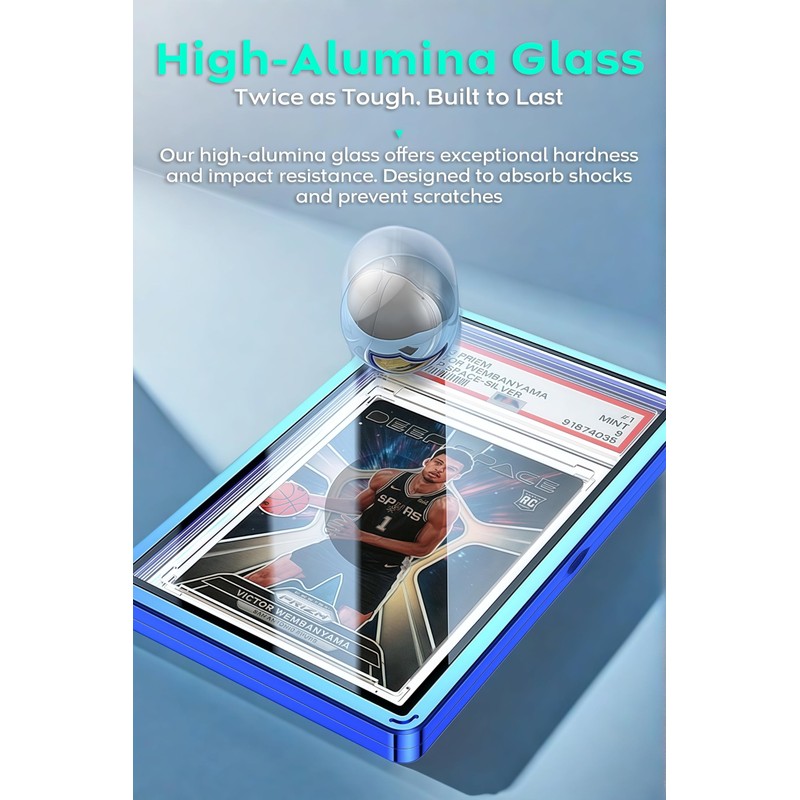 JIAONASHIJIA UV-Resistant Magnetic Metal Slab Case for 35pt PSA, BGS,
