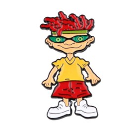 Rocket Cartoon Otto Character Metal Enamel 1 Inch Tall Pin