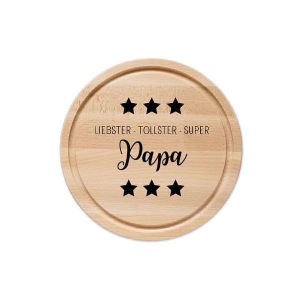 wunderwunsch - Individual Wooden Board with Engraving - Round Wooden