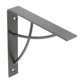 GTV Shelf Brackets, 18 x 18 cm, Matte Black, Retro Industrial Metal Wall Bracket, Shelf Holder for Wall Shelf, PP-NEO-20M, Pack of 2