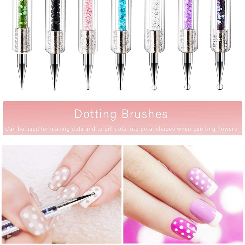 BANSHAN Nail Art Brushes, 5PCS Nail Brushes for Nail Art