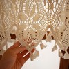 Tsinmorn Boho Curtain Valance for Kitchen Dining Farmhouse Crochet Curtain