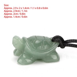 Buachois Tortoise Pendant Carved Green Jade Turtle Jewelry Necklace with Lanyard Good Luck Blessed Amulet for Men Women Decor Gifts