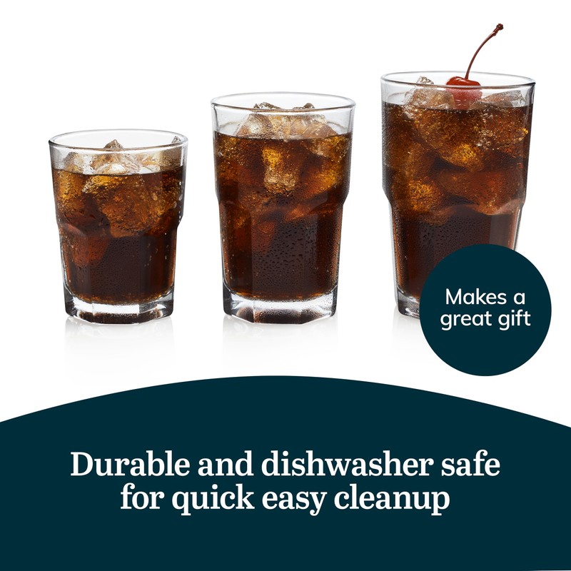 Libbey Boston Tumbler, Rocks, and Juice Glasses, 18 Piece Classic