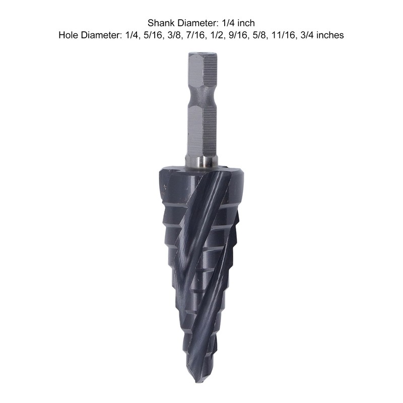 1/4in Shank Spiral Groove Step Drill Bit M35 Cobalt 4