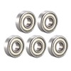 sourcing map Deep Groove Ball Bearings Double Shielded Chrome Bearing