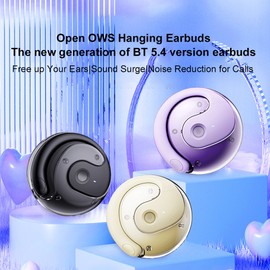 Wireless Earbuds OWS Stereo Sound BT5.4 Earphone IPX5 Waterproof Ergonomic Design Open On-Ear Sports Earbuds Intelligent Noise Canceling Long Endurance Suitable for All Ear Types