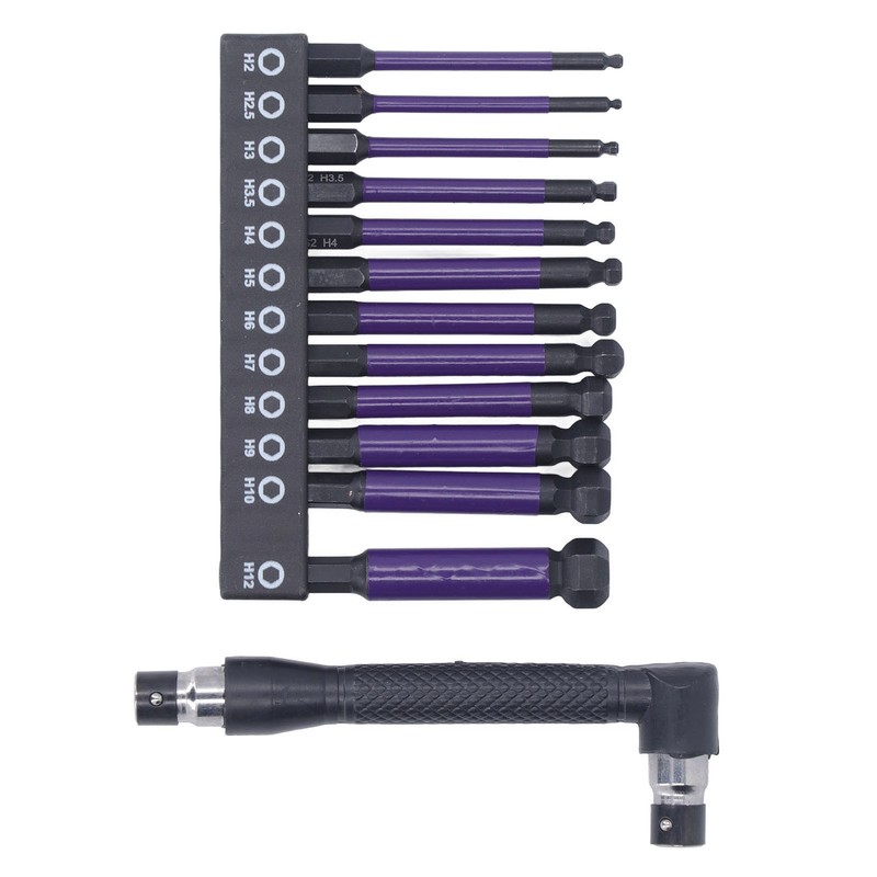 13PCS Set Hex Ball Bit Set 1/4 S2 Alloy Steel