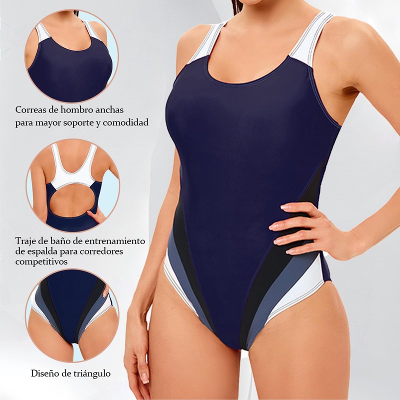 ZSOLY Traje de Baño Mujer Deportivo (MX/US, Alfa, Mediano, Regular,
