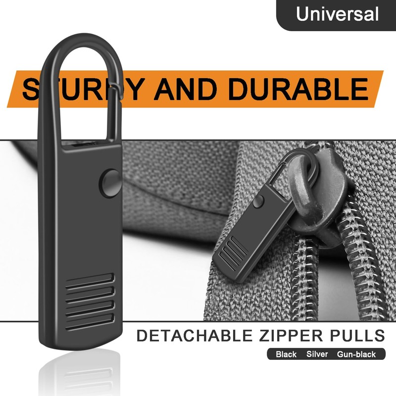 CooBigo 8 Pack Metal Zipper Pulls, Detachable Zipper Slider Replacement