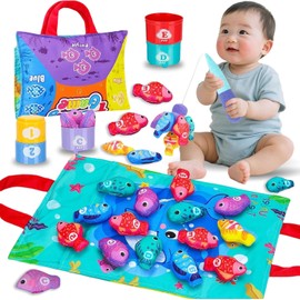 Linbeya Baby Toy, Educational Toy, Montessori, Fishing Toy, Fabric, Toddlers, Playing Fishing, Kids, Boys, Girls, 1, 2, 3, 4 Years, Birthday, Christmas, New Year, Gift, Children's Day, Gift, Early