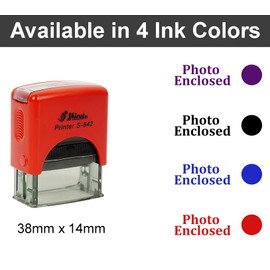 Printtoo Photo Enclosed Self Inking Rubber Stamp Pre,Inked Office Stamp, Home Office Business Stationery, 38 x 14 mm, Black