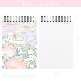 Framendino, 6 Pack Sublimation Notebook Blanks Top Spiral Note Books Blank Page A6 Small Pocket Notepad for Home Office (5.75 x 4 in)