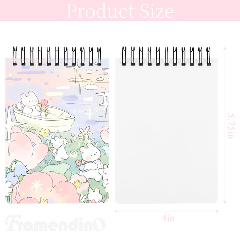 Framendino, 6 Pack Sublimation Notebook Blanks Top Spiral Note Books