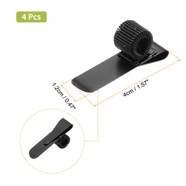 PATIKIL 4Pcs Pen Holder Clips, Metal Pen Clip Holder Adjustable Loop Pen Pencil Organizer with Horizontal Single Spring Loop for Notebook, Clipboard, Black