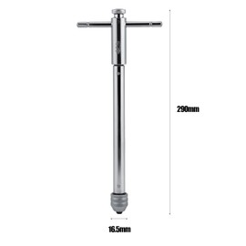 Professional Ratchet Tap Wrench Set with Adjustable T Handle, Alloy Steel, High Hardness, and, Forward and Reverse, Ideal for Confined Spaces (M5-M12 Long)