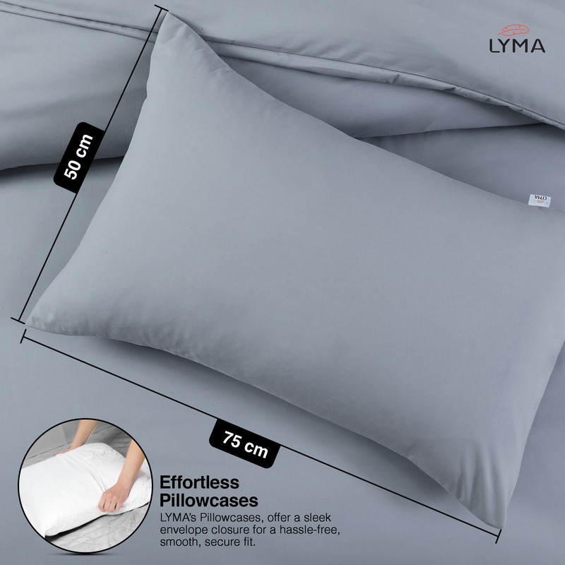 LYMA Bedding Pillow Cases 2 Pack, Ultra Soft Breathable Housewife