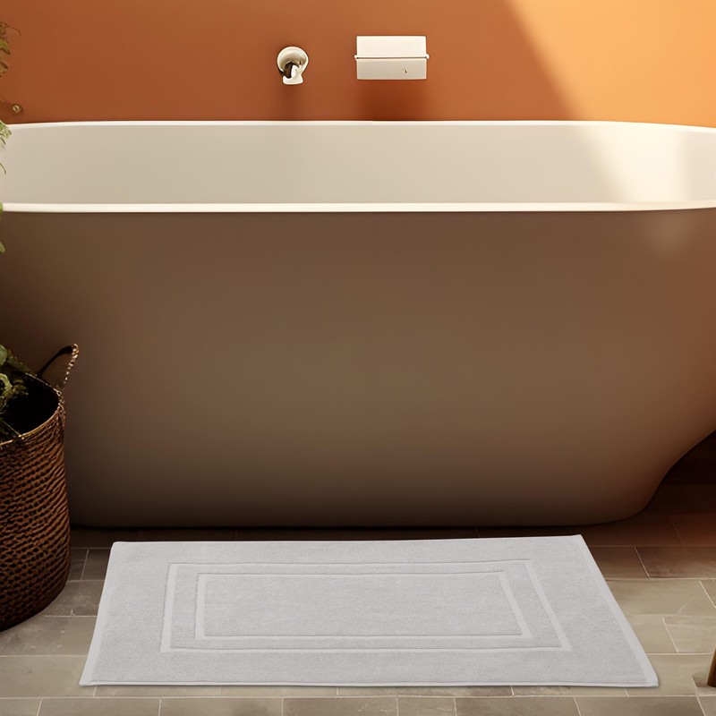 Feather & Stitch 100% Cotton Terry Bath Mats, 2 Piece