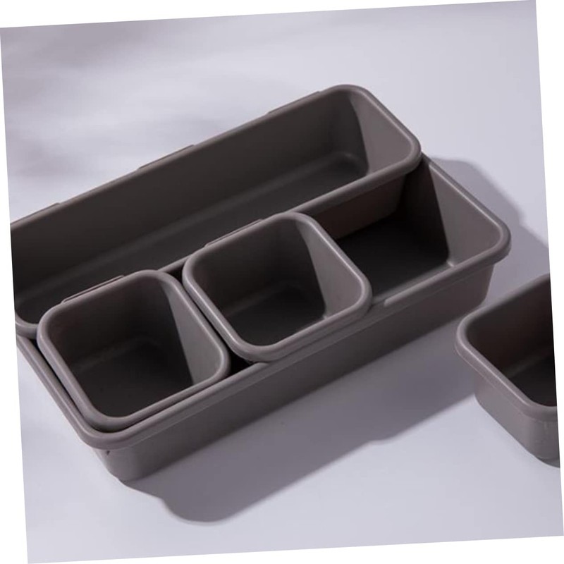 CHILDWEET 8pc Plastic Storage Boxes Lids Compartment Drawer Organizers Desk