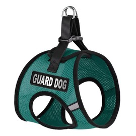 Dogline York Step in Mesh Dog Harness with Guard Dog Patches No Choke Pet Vest Soft Gentle Padded Chest Halter for Puppies Small Medium and Large Dogs 22-24 Inches Girth Dark Teal