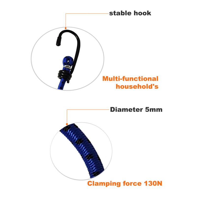 Doratex Bungee cords in three Lengths with Hooks Set of
