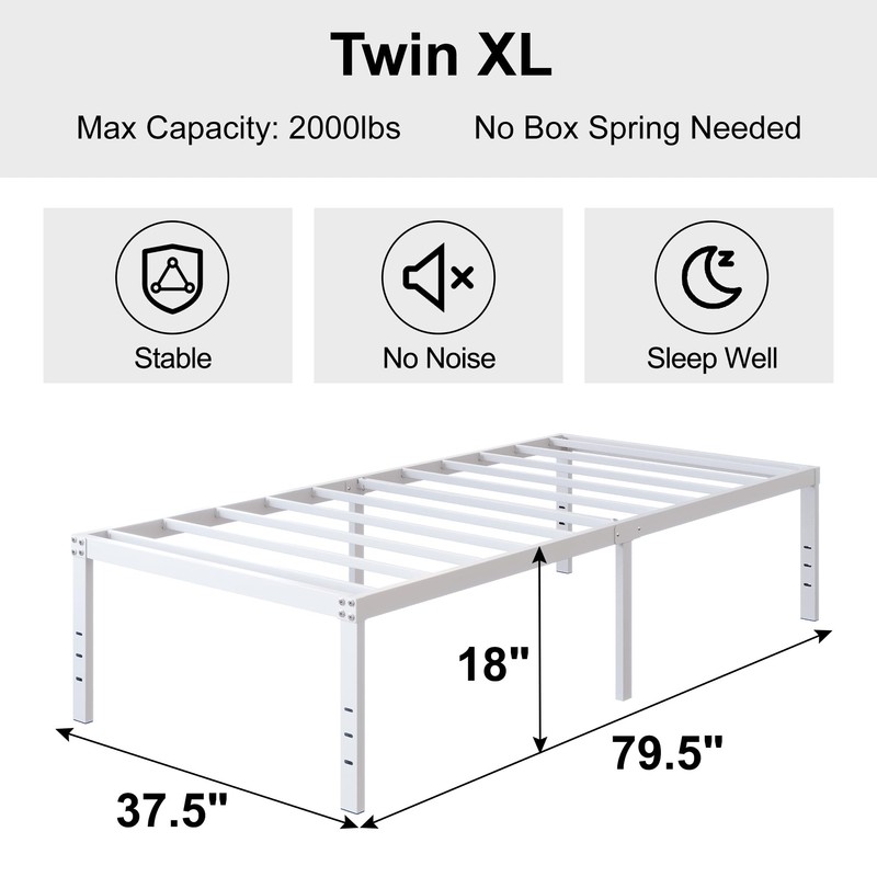 DiaOutro 18 Inch Twin XL Bed Frame Heavy Duty No