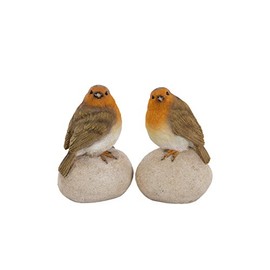 London Ornaments Set of 2 Robins on Stones