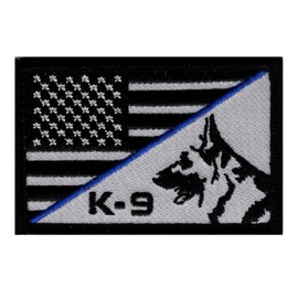 K-9 USA American Flag Thin Blue Line Police Swat Hook Patch (PK1)
